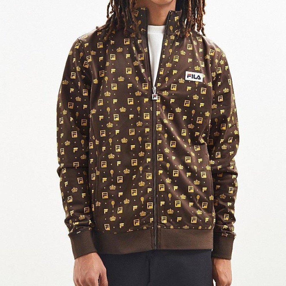 Fila x Urban Outfitters Monogram Coaches Jacket All Over Print Zip Up Medium